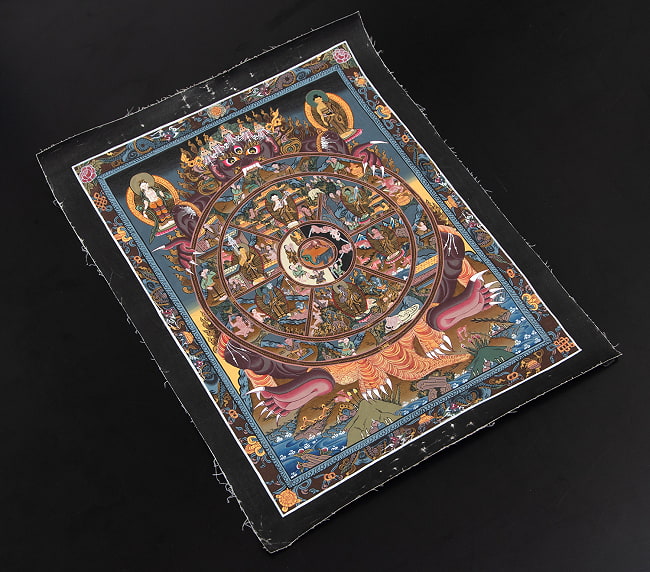 一点物〕タンカ - Wheel of existance 六道輪廻図[36cm x 45cm] の通販