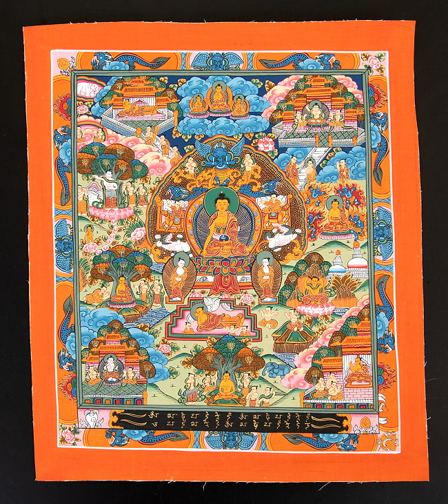 一点物〕タンカ - 釈迦牟尼仏曼荼羅[30cm x 36cm] の通販[送料無料