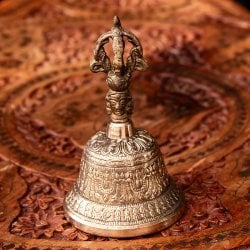 密教法具・金剛鈴（ガンター）と金剛杵（ヴァジュラ）のセット【高さ