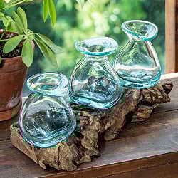 天然木とリサイクルガラスのフラワーベース 花瓶 の通販 - TIRAKITA.COM