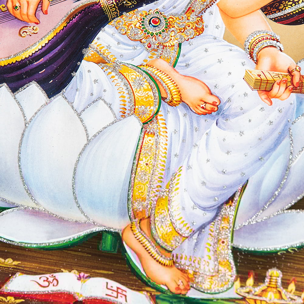 約40.5cm×約30.5cm〕輝くラメ入り・インドのヒンドゥー神様ポスター