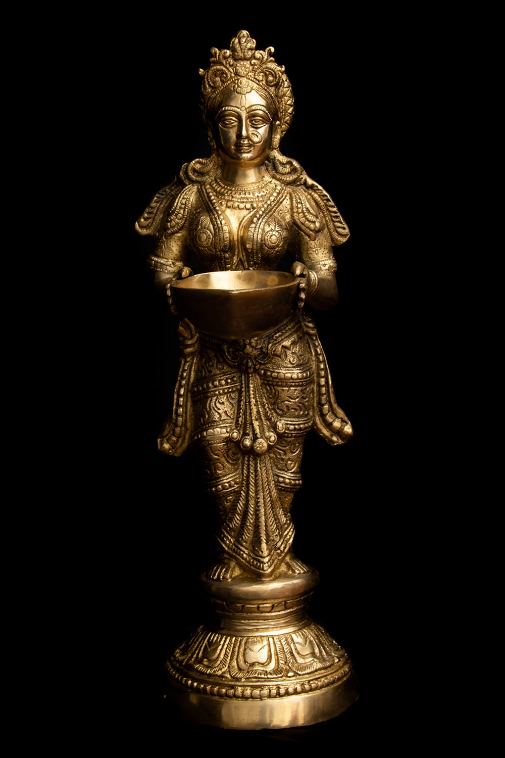 ブラス製 ディワリ・ラクシュミー像 (大型 高さ:約56.5cm) の通販[送料