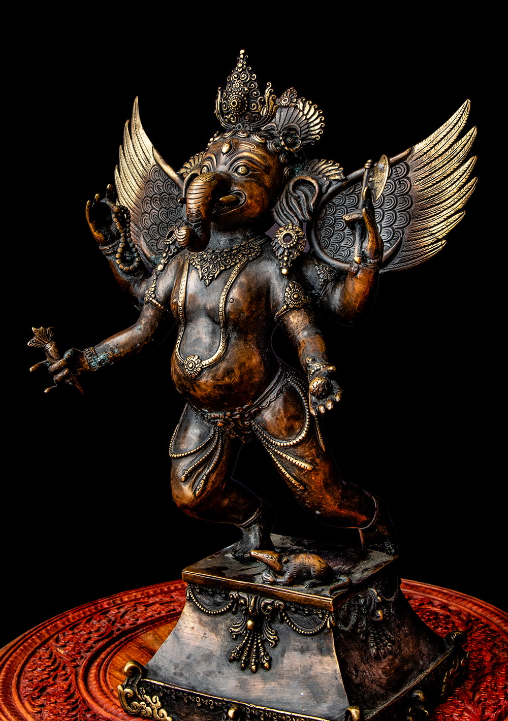 1点物】飛翔するガネーシャ像 ネパール製 高さ44cm の通販[送料無料