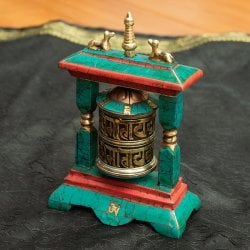 高品質】ターコイズ装飾マニ車 [高さ：約13.5] の通販[送料無料