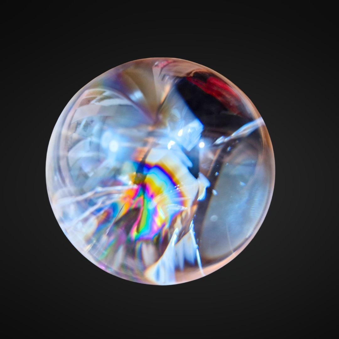 ☆07/19UP☆天然アイリスクォーツ：虹の屈折の出る奇跡のピース：奇跡