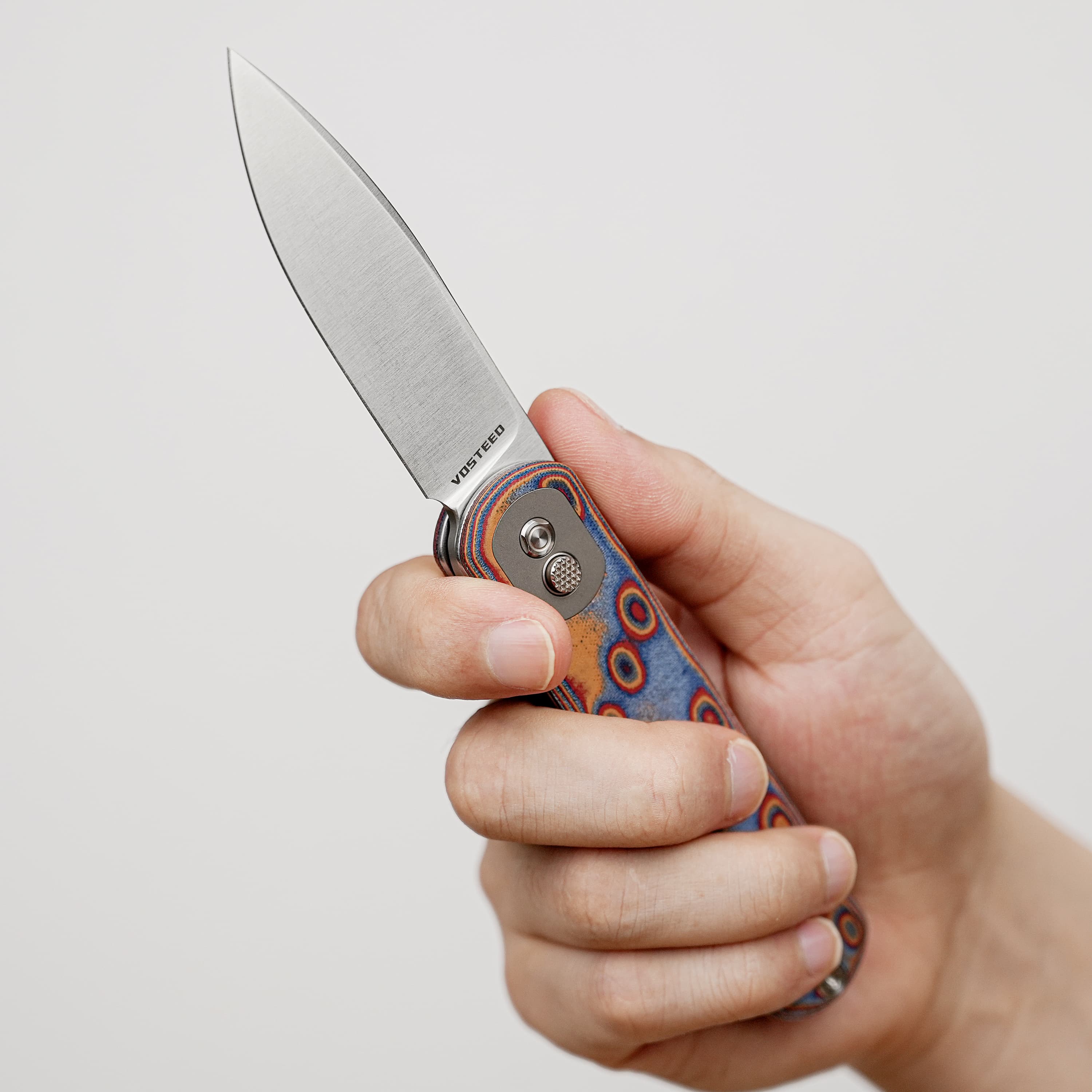 Brown Micarta Corgi Knife | Classic EDC Feel, Button Lock