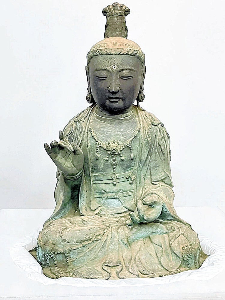 対馬で盗まれた「観世音菩薩坐像」、韓国から引き渡し後に博物館で展示