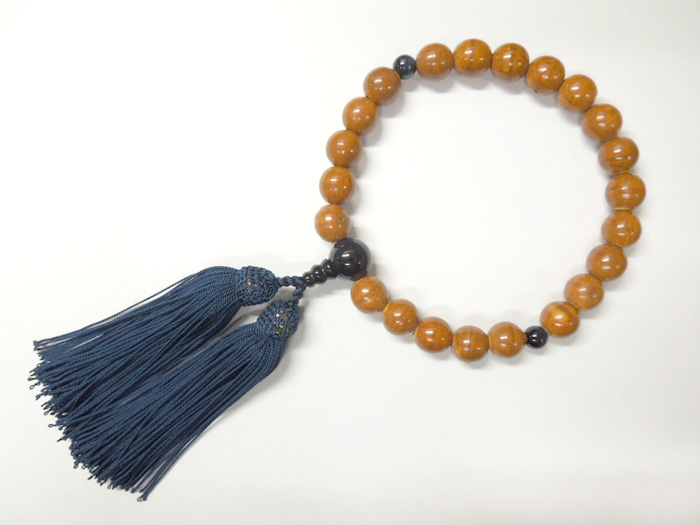 鳳眼菩提樹大玉片手数珠鉄紺二五房紺虎目石仕立 お数珠の安田念珠店へ