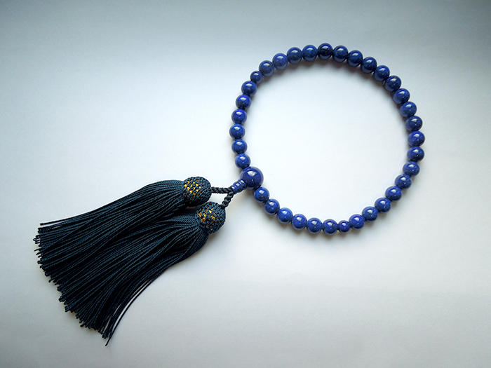 ラピスラズリ尺二丸片手鉄紺二五房共仕立 お数珠の安田念珠店へ