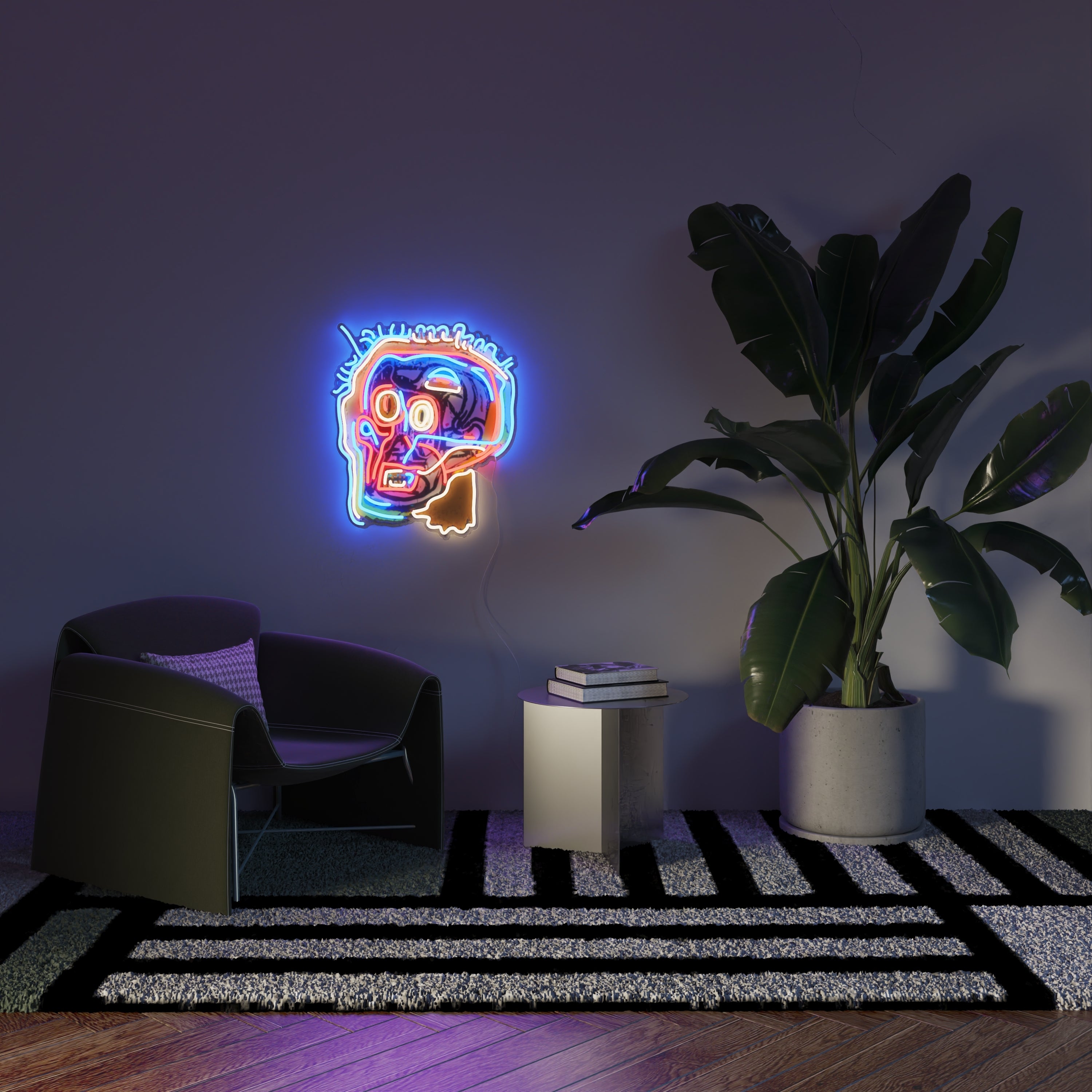 Untitled (Head) YP x Jean Michel Basquiat, LED neon sign – YELLOWPOP