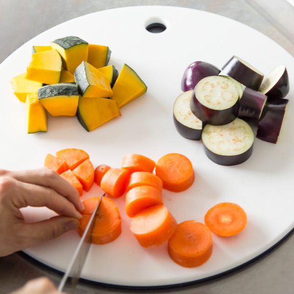 WEB限定セット】丸まな板(大)とまな板スタンドのセット(マスタード