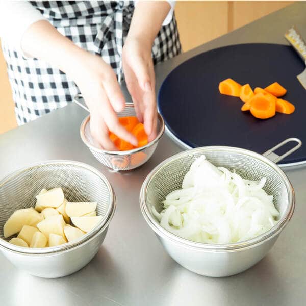WEB限定セット】ステンレスボウルとステンレスザルセット 12cm｜調理