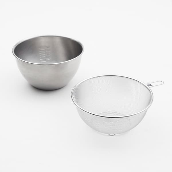 WEB限定セット】ステンレスボウルとステンレスザルセット 16cm｜調理