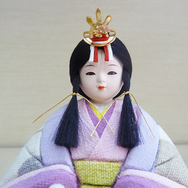 工房ゆうき 木目込み ひなろこ親王オフホワイト塗ケース飾り/人形の松川