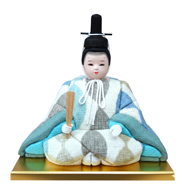 工房ゆうき 木目込み ひなろこ親王オフホワイト塗ケース飾り/人形の松川