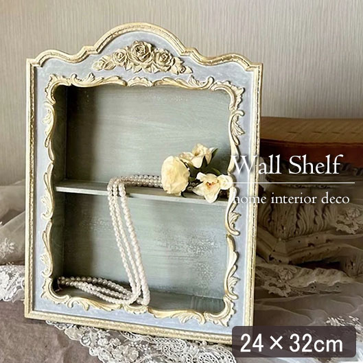 アンティーク シャビーシック ウォールシェルフ ディスプレイラック