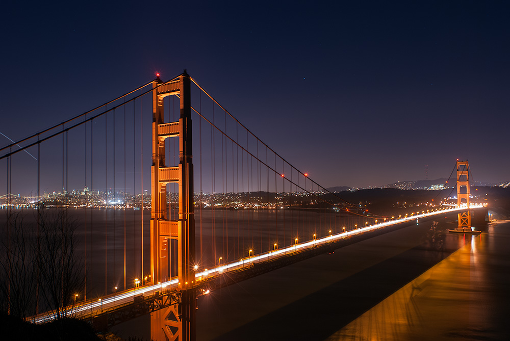 ゴールデンゲートブリッジの夜景(サンフランシスコ）