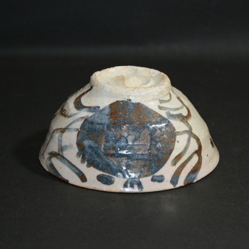 織部カニの絵ご飯茶碗｜4950円｜[美濃焼作家/早蕨窯/佐藤和次]｜和食器