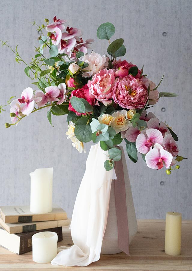 ウェディングブーケ】海外風ミックスカラーのウェディングブーケ