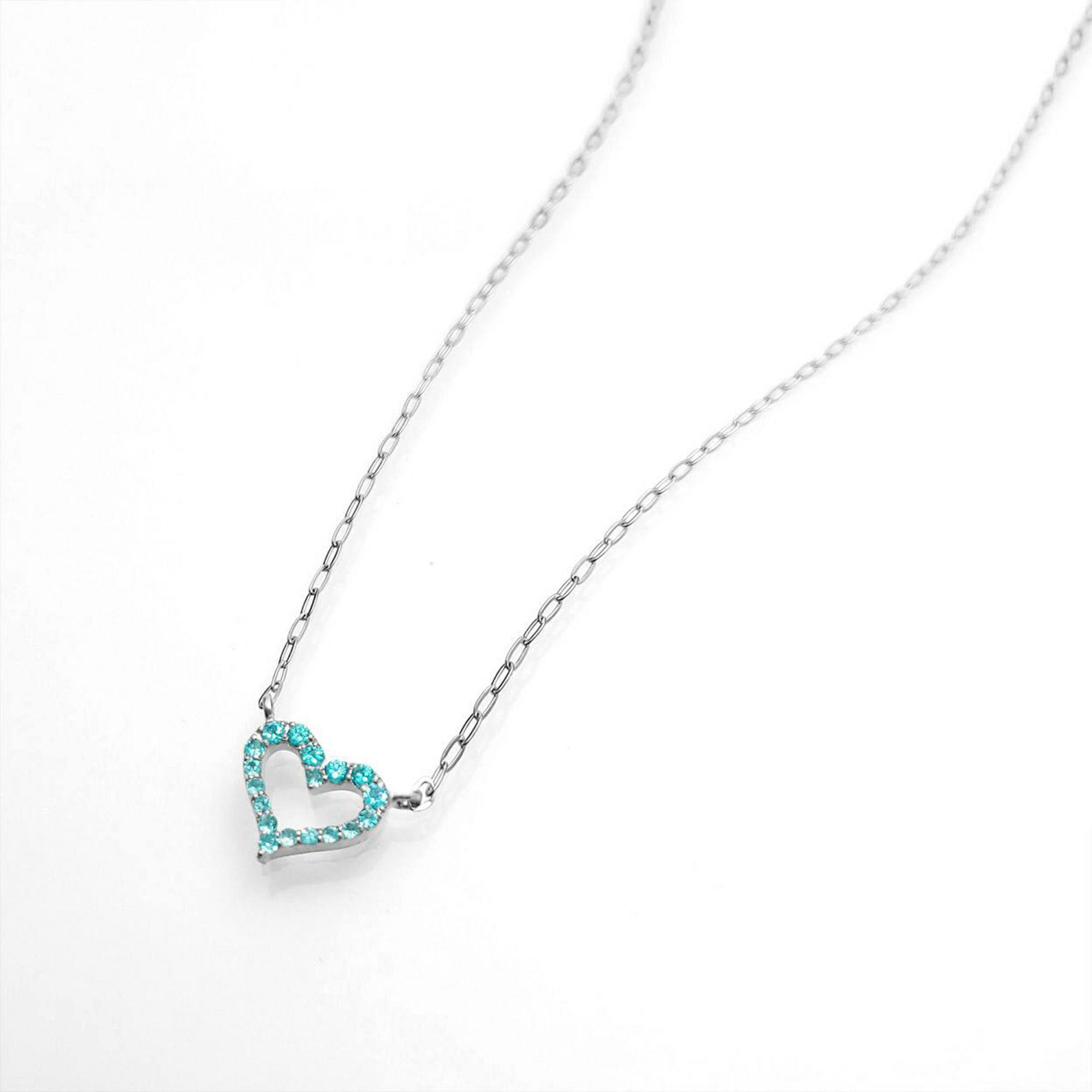 ブラジル産パライバトルマリンハートプラチナネックレス | ユアエメラルド