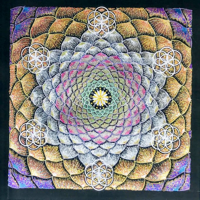 曼荼羅アート「慈悲」｜Mandala art “Mercy” | 幸運を呼ぶ曼荼羅アート