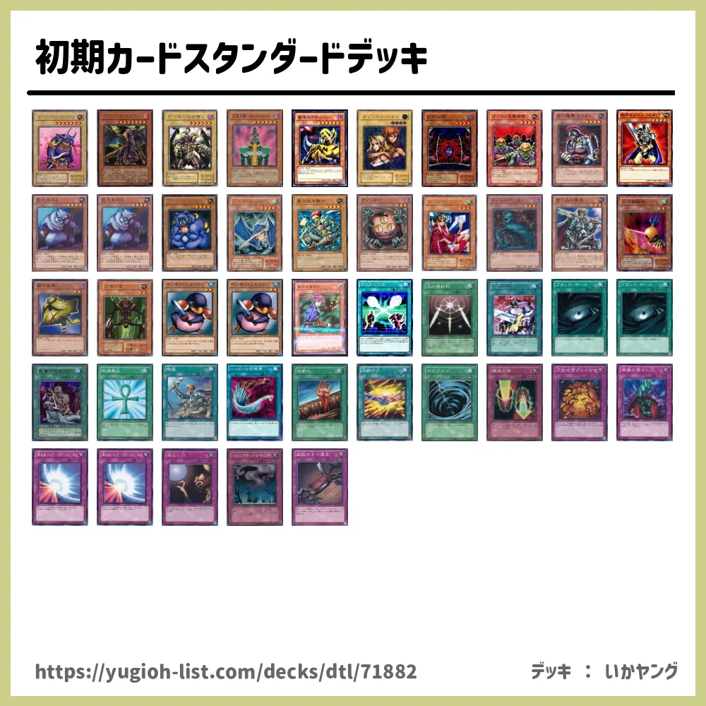 初期カードスタンダードデッキ遊戯王デッキレシピ【ファン・テーマ