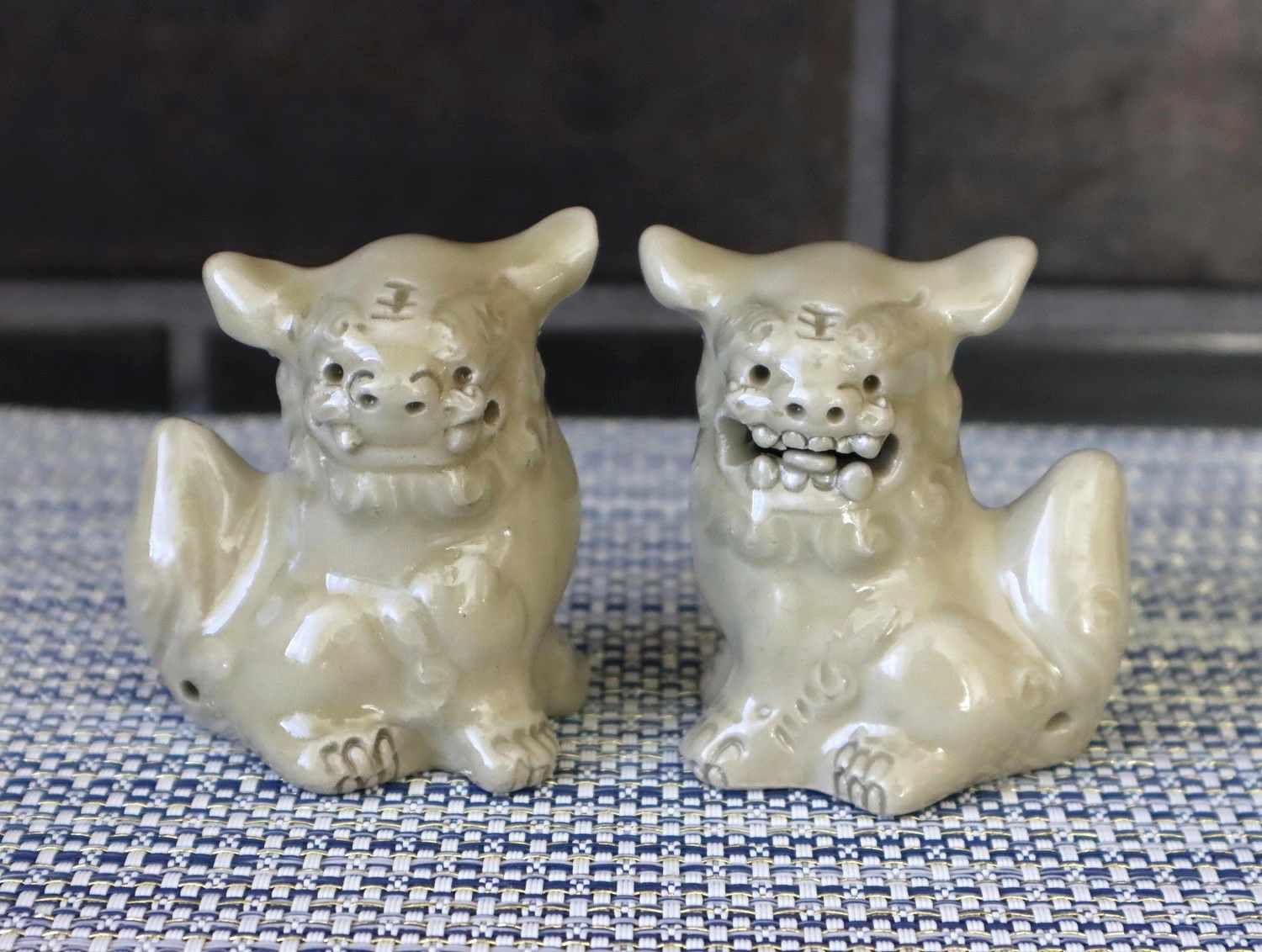 だるまシーサーペア 赤緑 / 置物 / 高江洲陶器所 | ゆいまーる沖縄