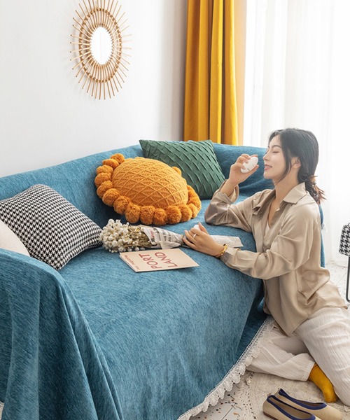 aimoha（アイモハ） ブランケット 裾レースナチュラル ブランケット