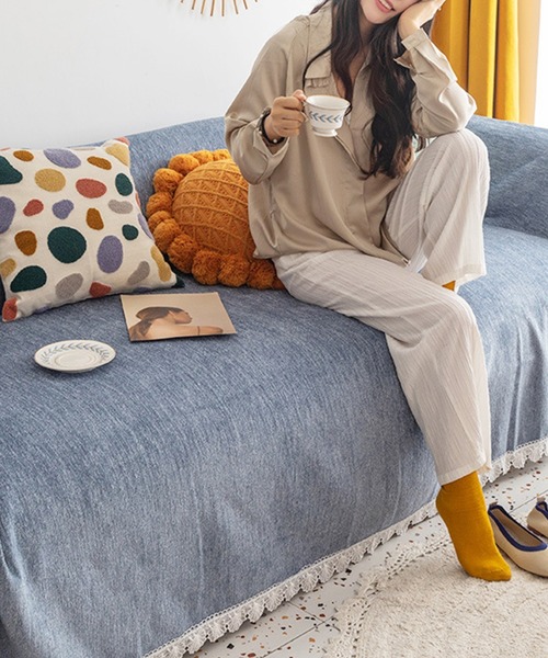 aimoha（アイモハ） ブランケット 裾レースナチュラル ブランケット