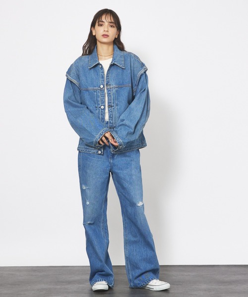 KURO デニムジャケット gジャン 「KURO/クロ」POWER SHOULDER DENIM JK