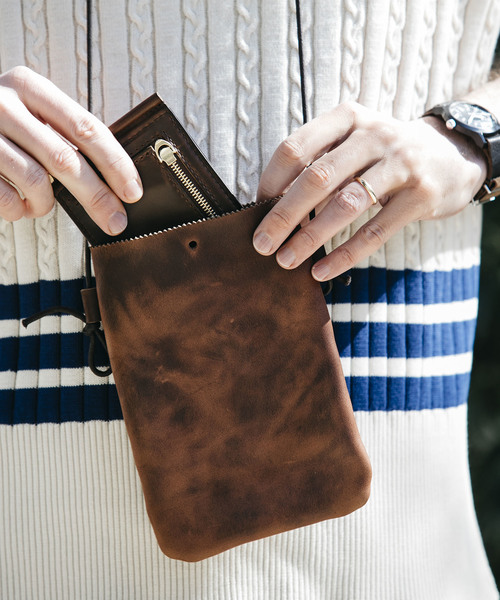 ショルダーバッグ ホーウィン社 クロムエクセル レザー/ミニスクエア