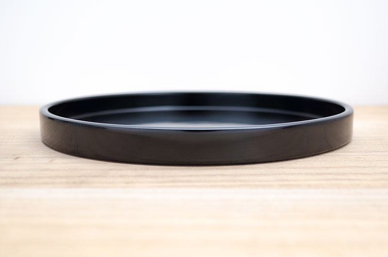 漆器 菓子鉢 平鉢 トレー 丸盆 深め ブラック 無地 工芸 漆器 菓子鉢