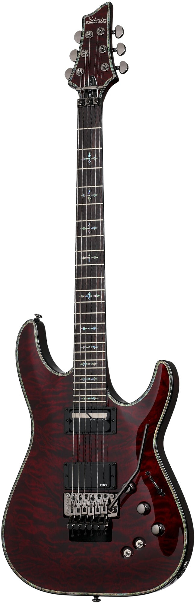 Schecter Hellraiser C-1 w/Floyd Rose and Sustainiac, Black Cherry