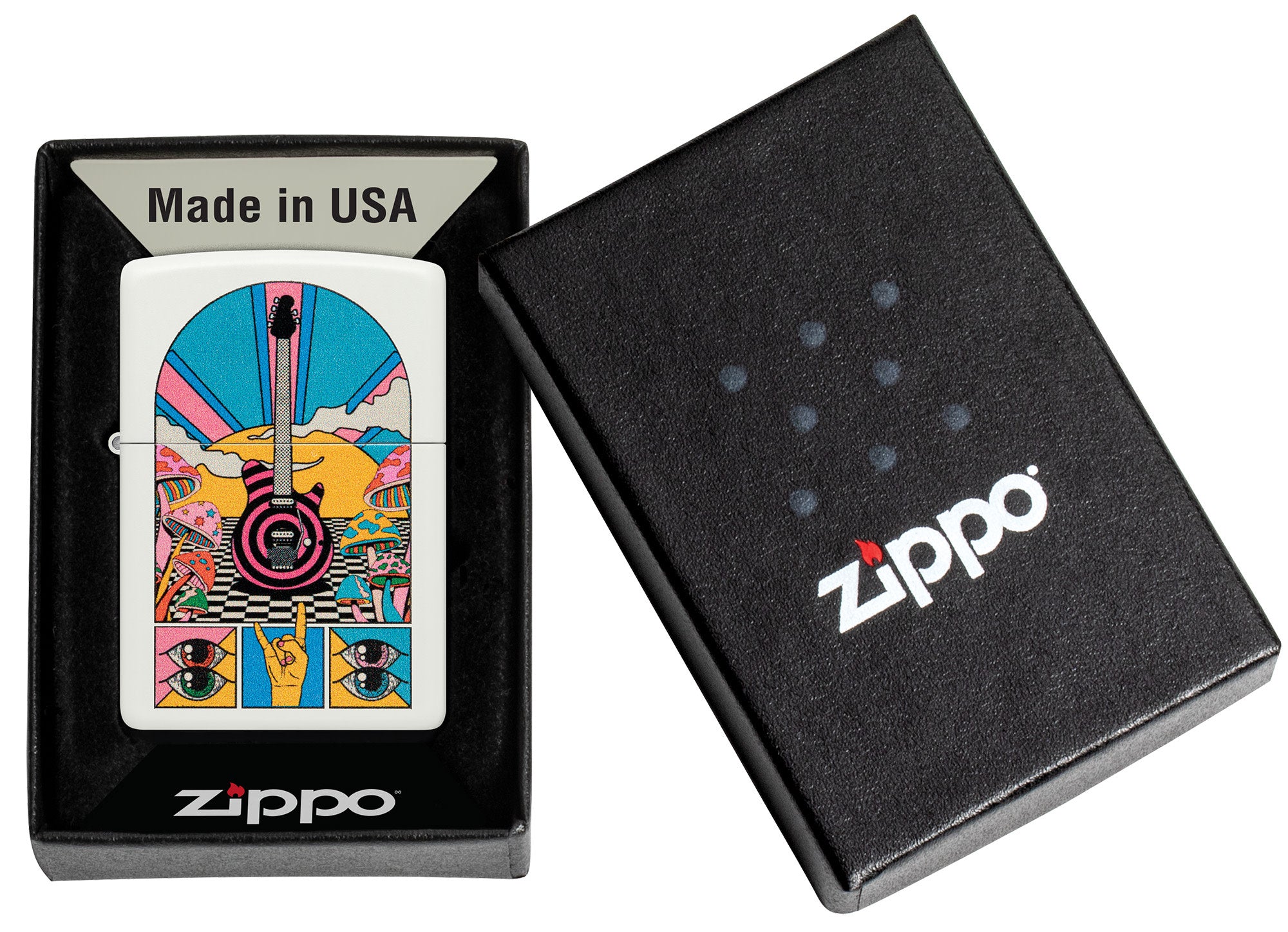Zippo Retro Music Design White Matte Windproof Lighter – Zippo USA