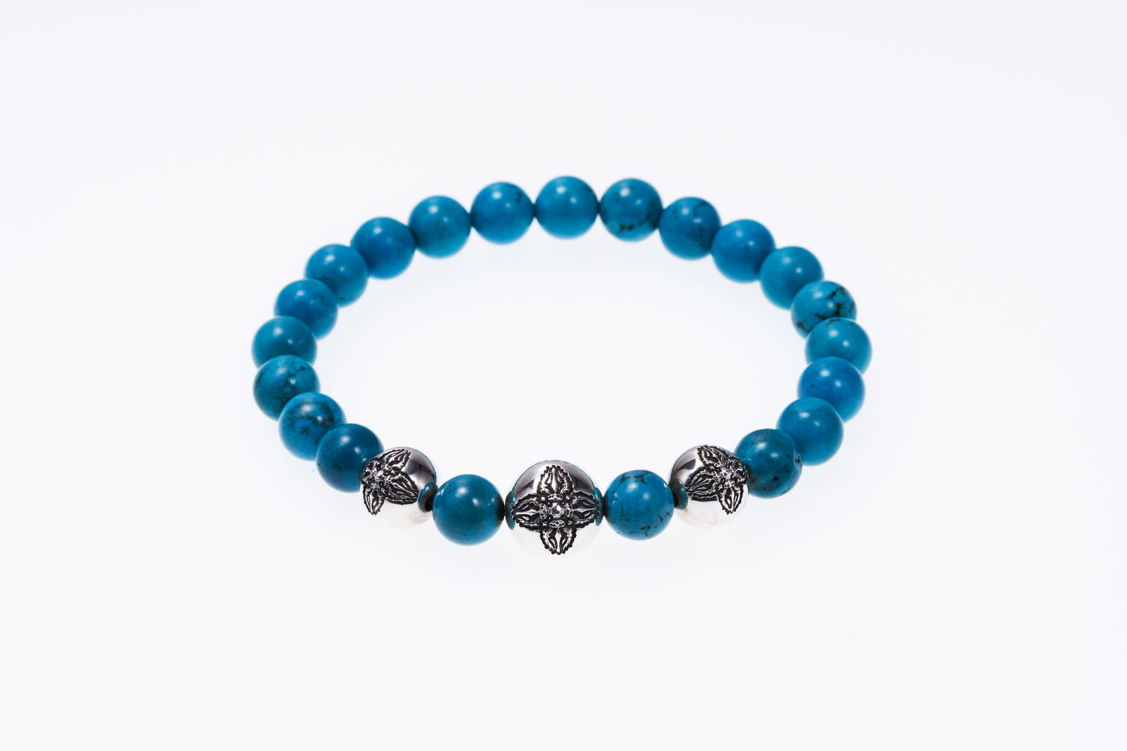 Stone Bracelet With Double Dorje Ball : (Turquoise)｜ストーン