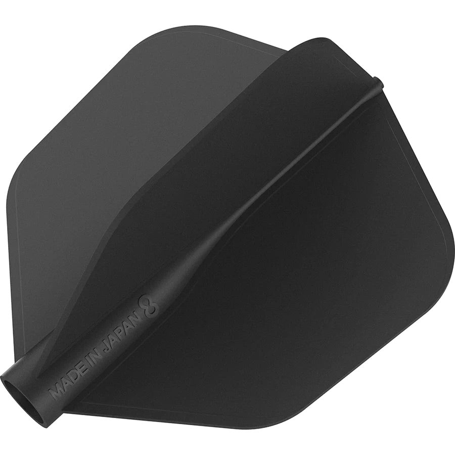 8 Flight Dart Flights - Black No 6 Shape