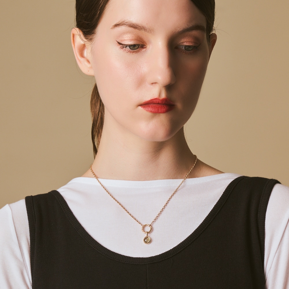 K10クォーツ／ラブラドライトチャーム｜ネックレスチャーム｜アガット