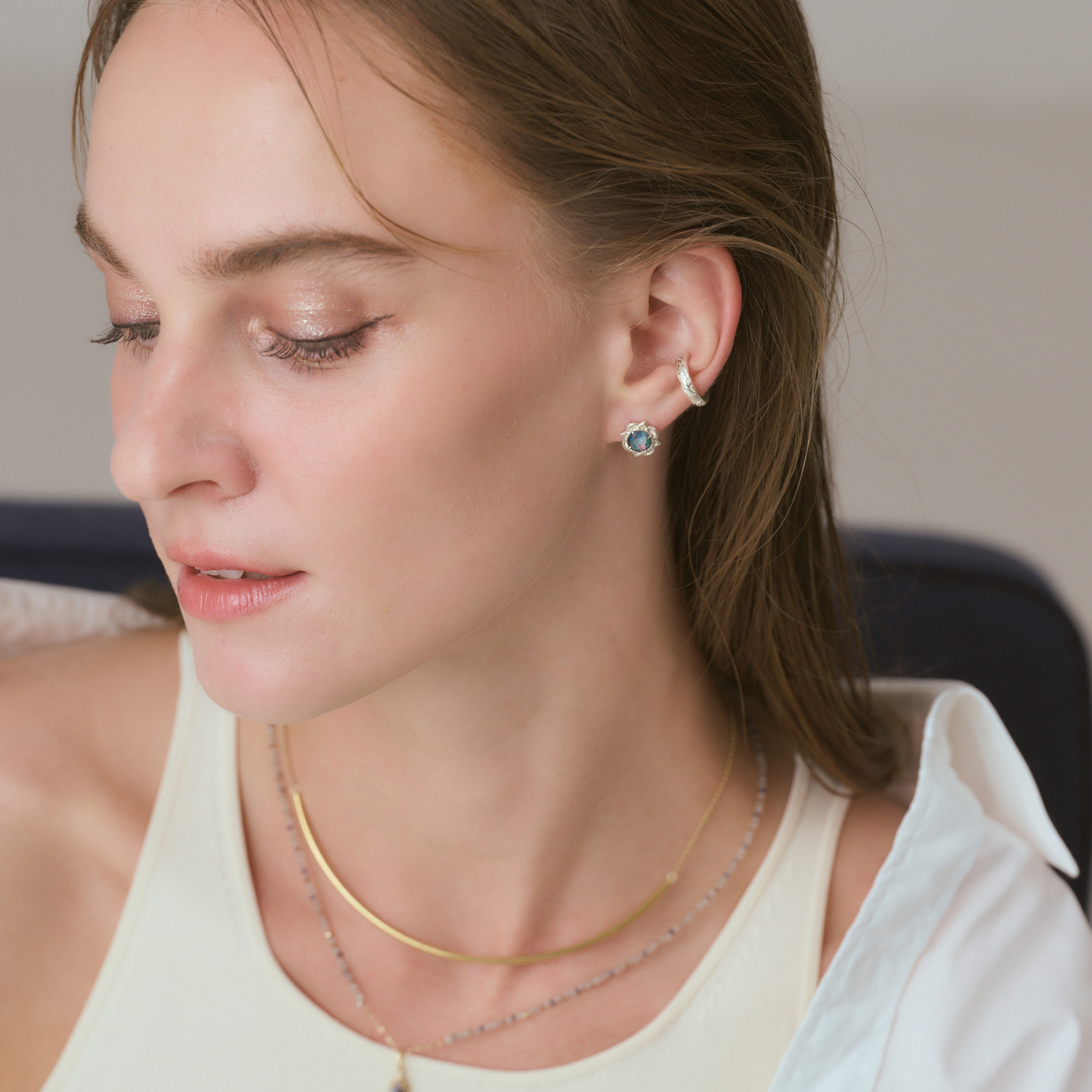 シルバーモザイクオパール／クオーツピアス｜ピアス｜アガット 公式