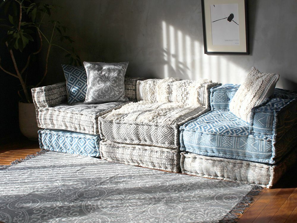 送料無料】ブロック マルチ ソファ コーナー ジオ グレー - a.depeche