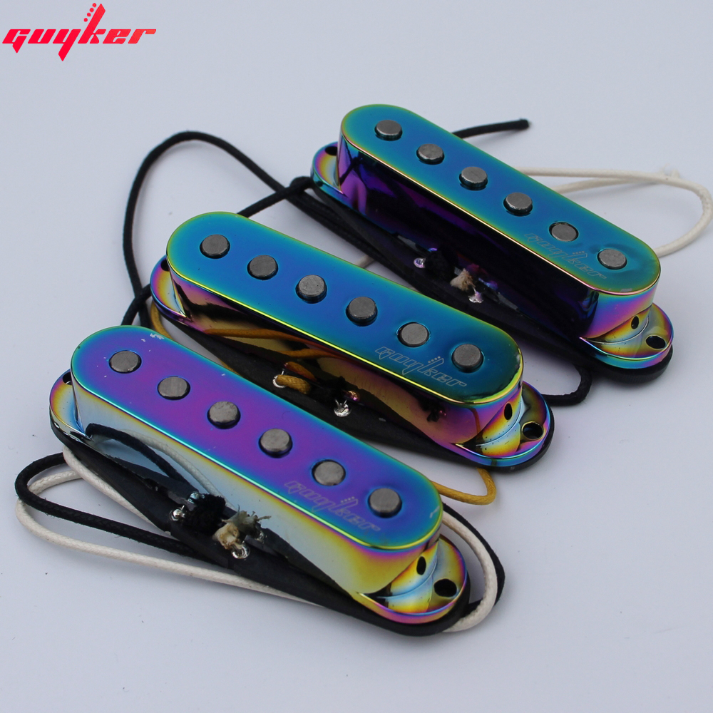 Alnico Single Coil Pickup Set Rainbow Finish | Guyker
