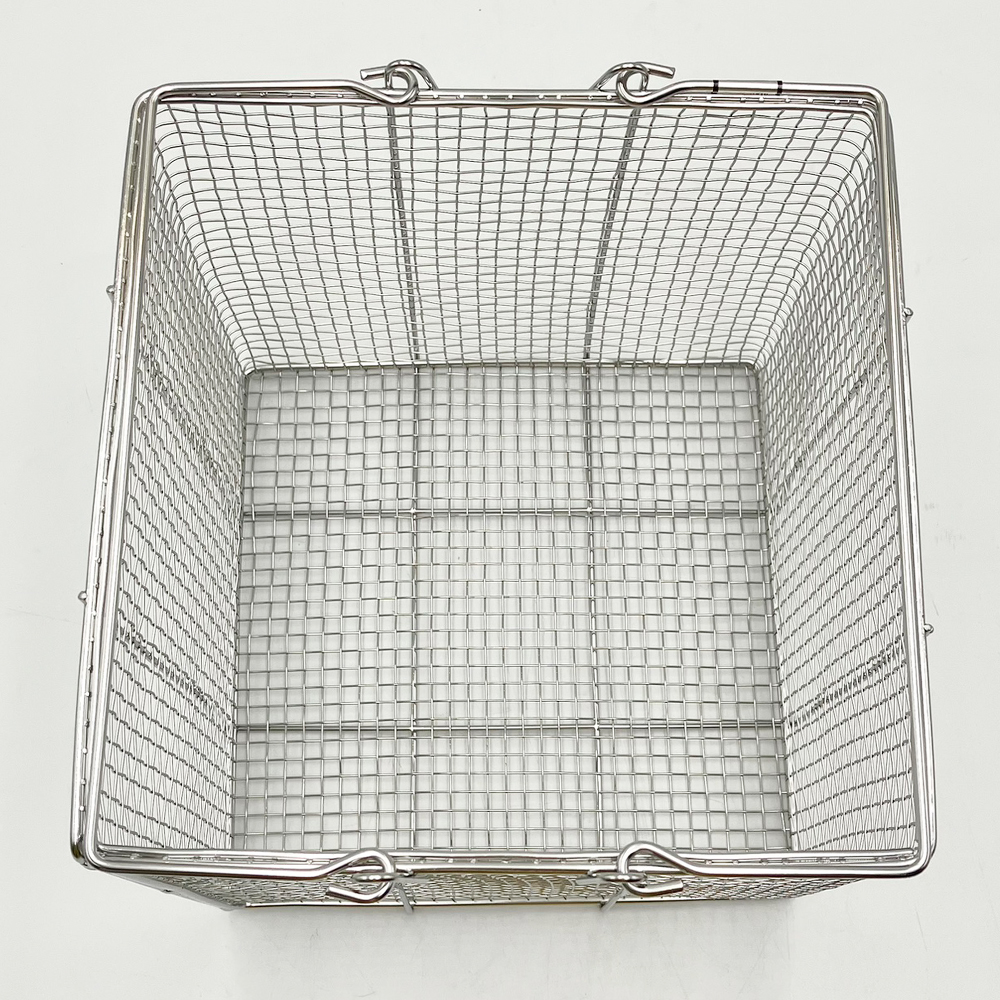 4-098-04 ステンレス角型洗浄カゴ 中 200×200×200mm SS200 【AXEL