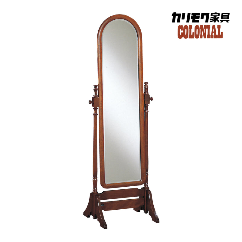 コロニアル カリモク 姿見 全身鏡 AC7177NK スタンドミラー 自立 木製
