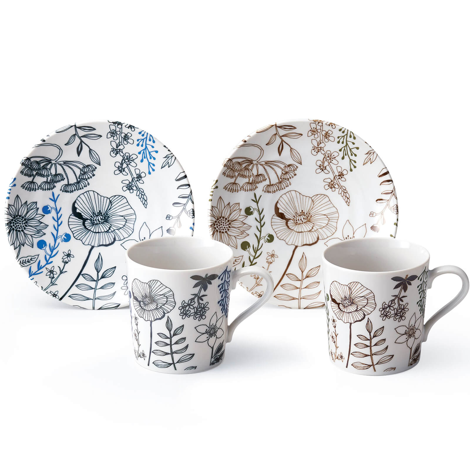 フラワーパターン ペアブレイク セット | aito製作所 | 美濃焼・瀬戸焼