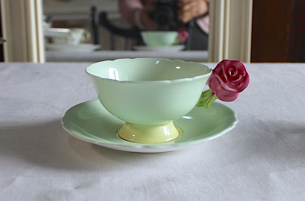 Sold : パラゴンローズハンドル、ミントグリーン | アリスアンティーク