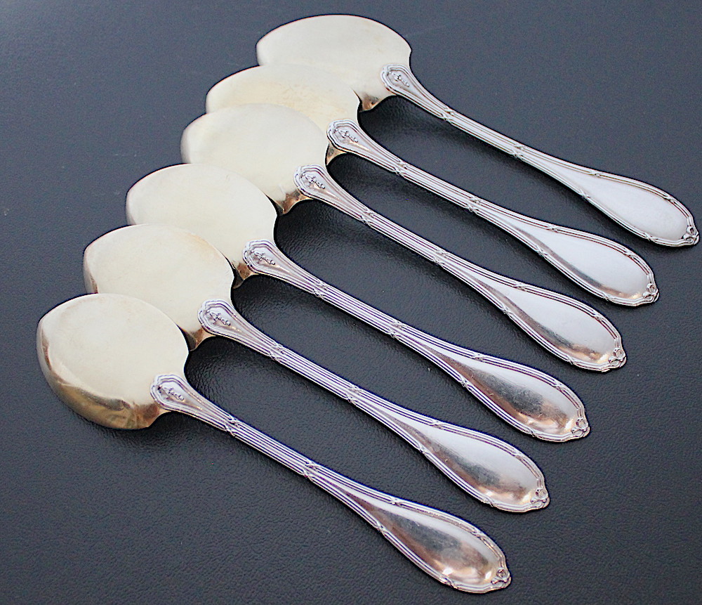 Sold：フレンチシルバー、リボンのアイスクリームスプーン6本 | アリス