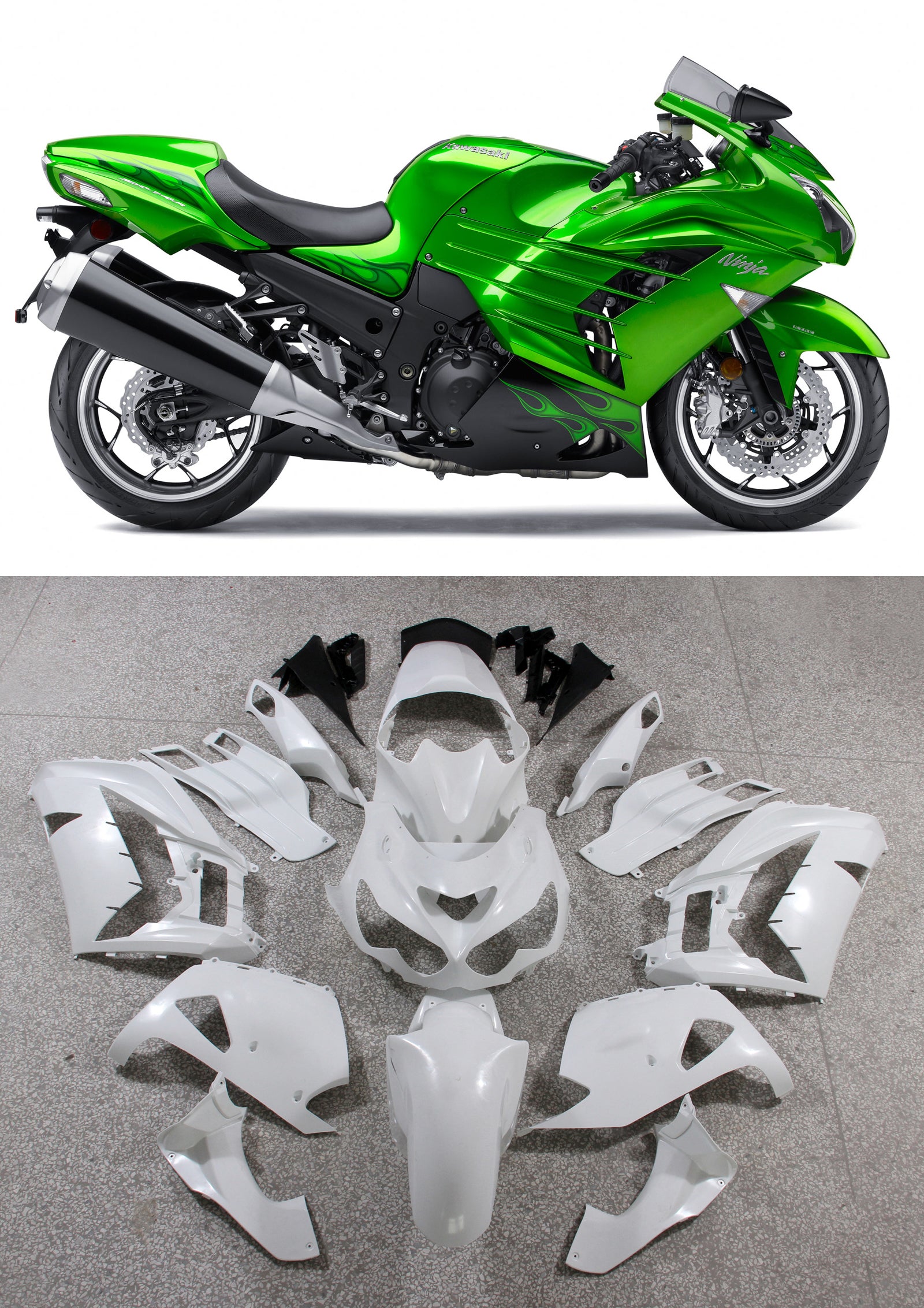 Amotopart フェアリング Kawasaki ZX14R (2012-2022) フェアリングキット