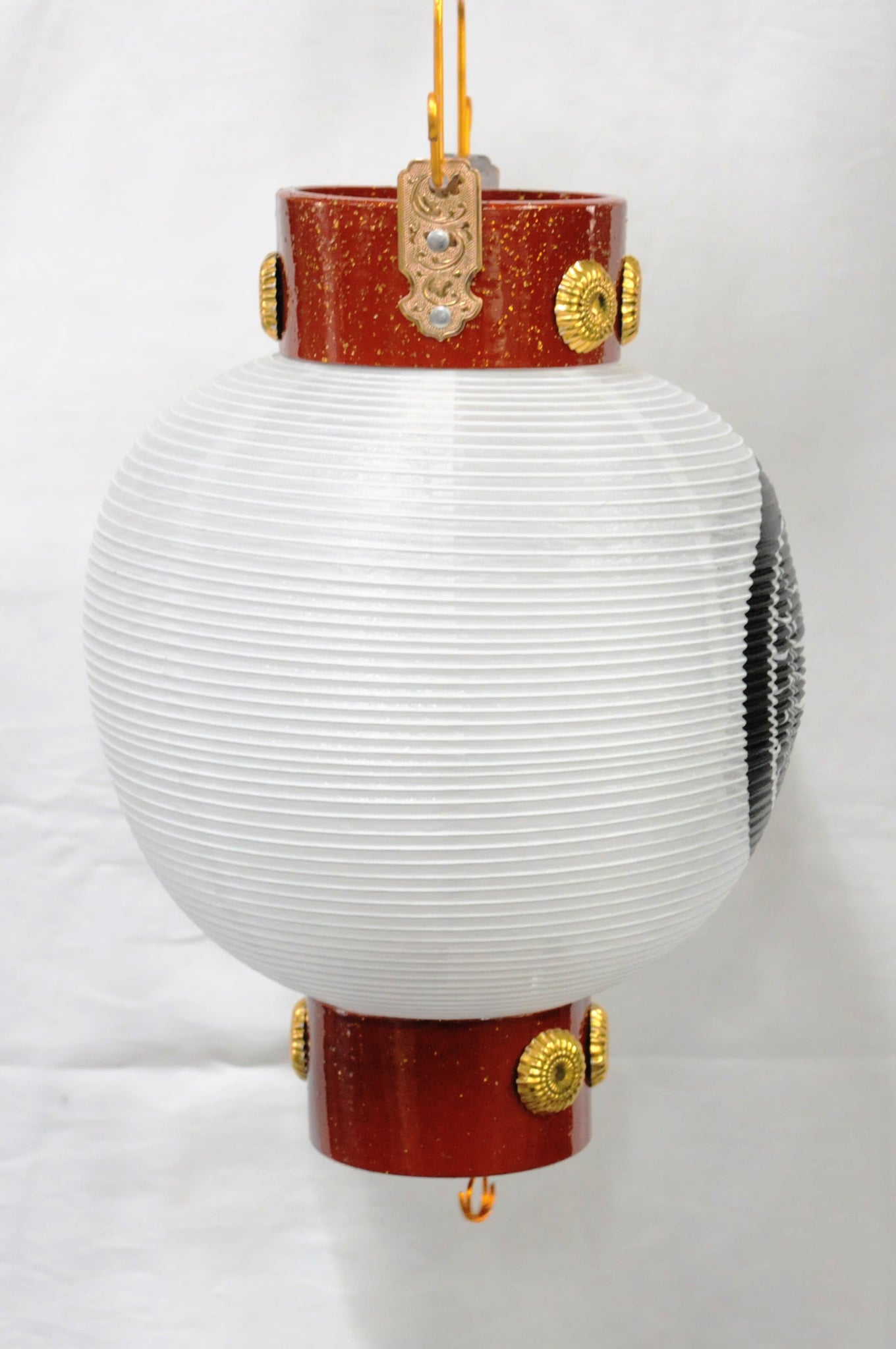 陣屋提灯【梨地】家紋／木製／黒塗／コード式／五月人形／兜・端午の