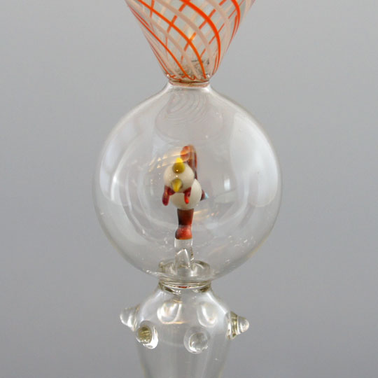 オーストリアアンティークグラス ビミニレース吹きガラス ニワトリ