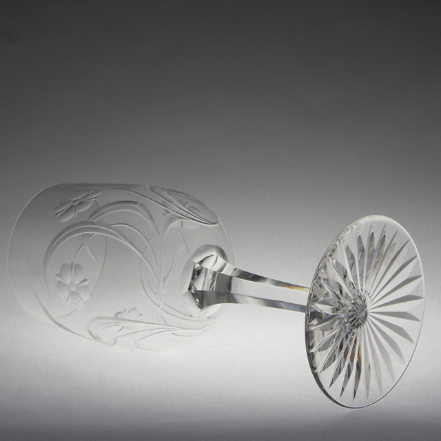 オールドバカラ「アールヌーボー 草花文 グラス H17.8cm（240ml