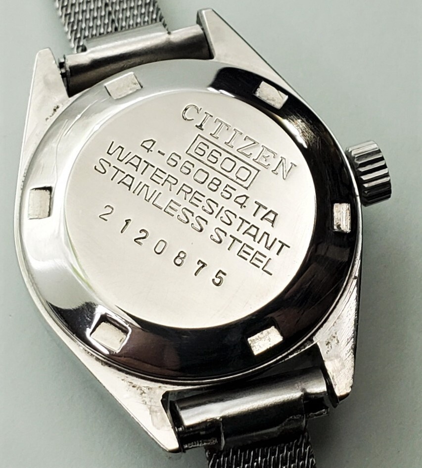 シチズンコスモスターV2・婦人用自動巻き・グリーン文字板・【1972